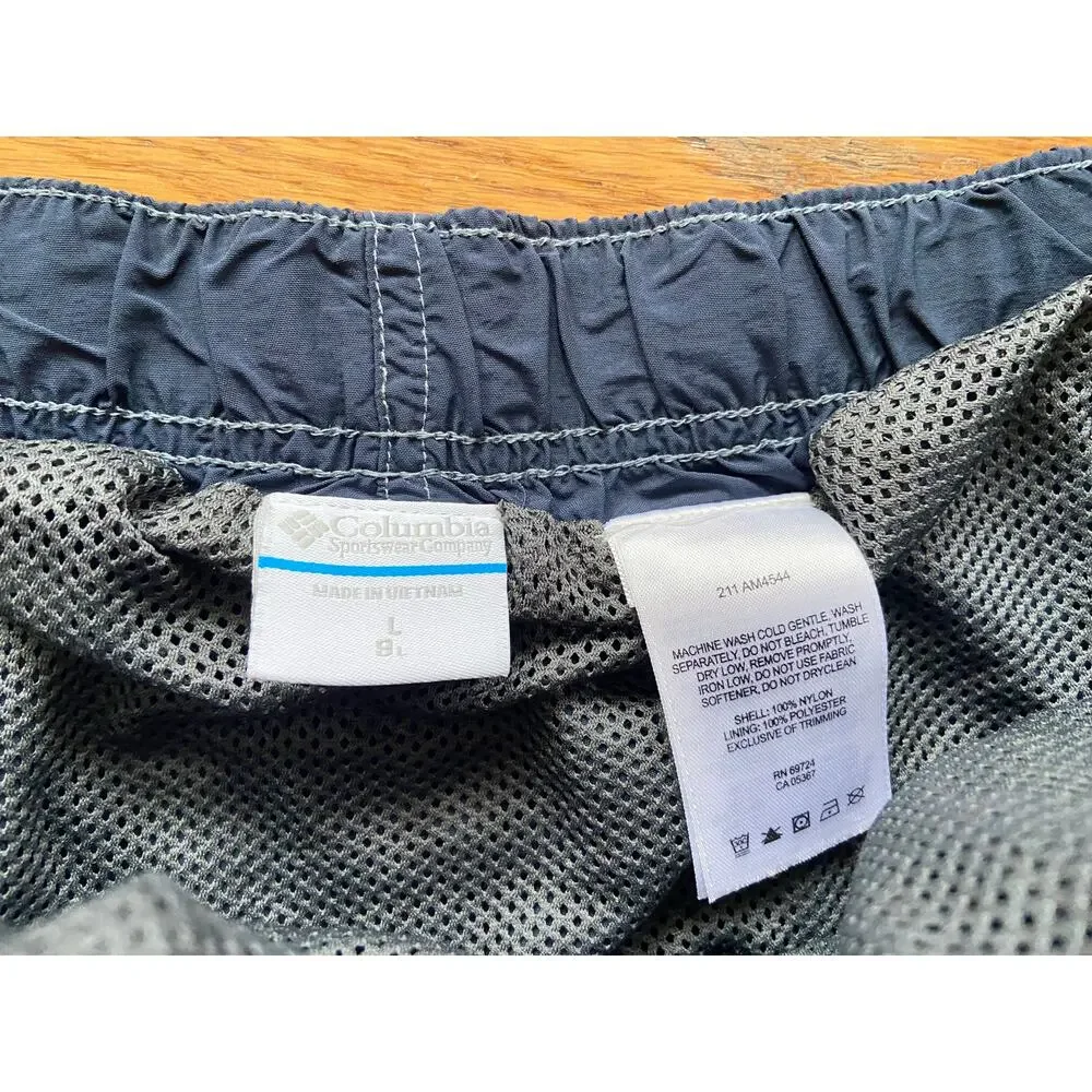 COLUMBIA Omni-Shade Blue Cargo Swim Trunks Mens sz L